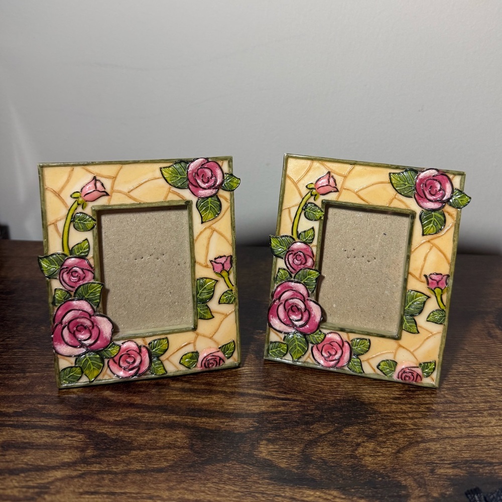 Vintage Floral 3D Rose Picture Frame Set 2x3